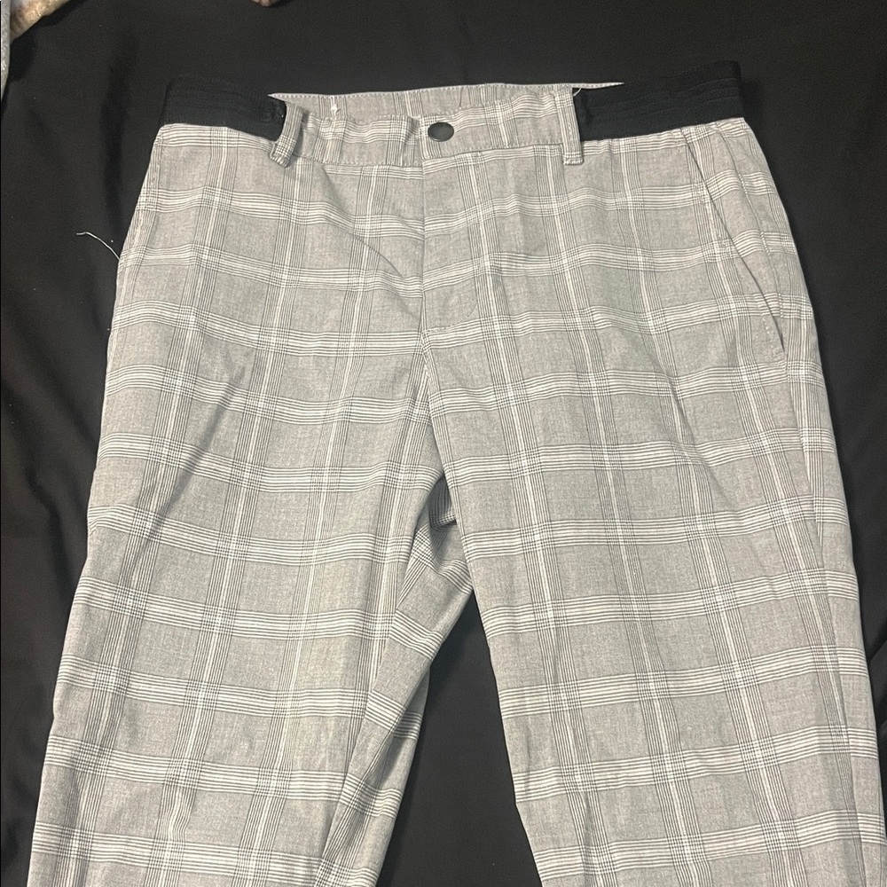 Zara Men's Black and Gray Checkered Pants